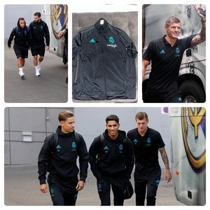 Adidas Real Madrid 2017 Team Issue Sanitas Travel Full Zip Soccer Jacket Medium